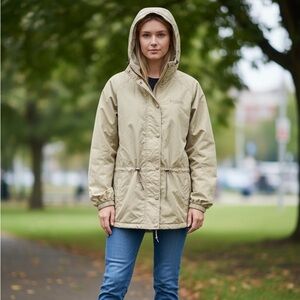 Columbia Women's Tan Hooded Raincoat